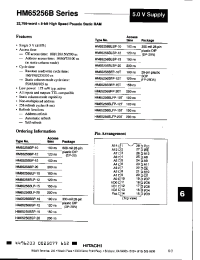 Datasheet HM65256BLP-10 manufacturer Hitachi