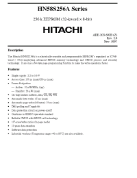 Datasheet HN58S256A manufacturer Hitachi