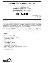 Datasheet HN58X2402SFPI manufacturer Hitachi