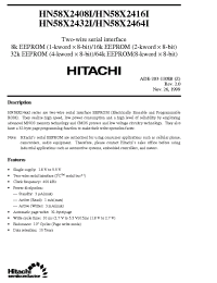 Datasheet HN58X2408FPI manufacturer Hitachi