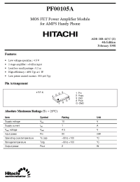 Datasheet PF00105A manufacturer Hitachi