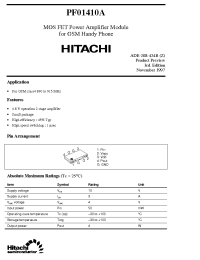 Datasheet PF01410 manufacturer Hitachi