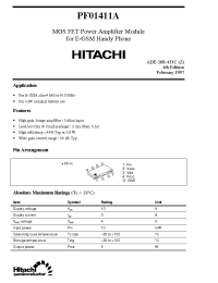 Datasheet PF01411 manufacturer Hitachi