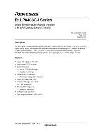 Datasheet R1LP0408CSP-7LI manufacturer Hitachi