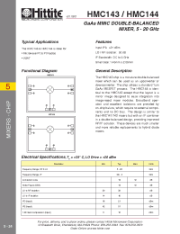 Datasheet HMC143 manufacturer Hittite