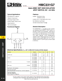 Datasheet HMC231G7 manufacturer Hittite