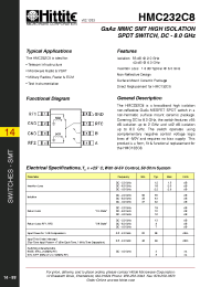 Datasheet HMC232C8 manufacturer Hittite