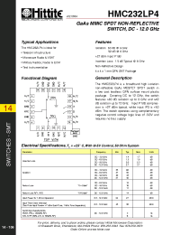 Datasheet HMC232LP4 manufacturer Hittite