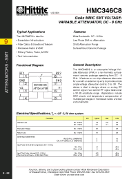 Datasheet HMC346C8 manufacturer Hittite