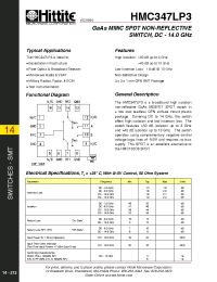 Datasheet HMC347LP3 manufacturer Hittite