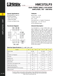 Datasheet HMC372LP3 manufacturer Hittite