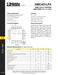 Datasheet HMC431LP4 manufacturer Hittite