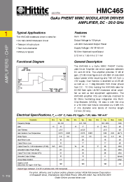 Datasheet HMC465 manufacturer Hittite