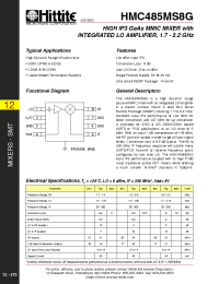 Datasheet HMC485MS8G manufacturer Hittite