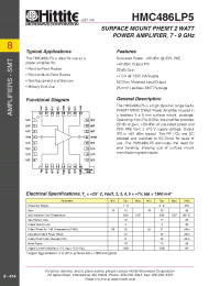Datasheet HMC486LP5 manufacturer Hittite
