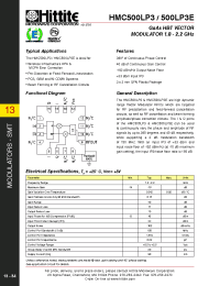 Datasheet HMC500LP3 manufacturer Hittite