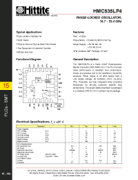 Datasheet HMC535LP4 manufacturer Hittite