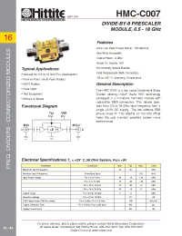 Datasheet HMC-C007 manufacturer Hittite