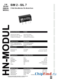 Datasheet SIM2-1205S-SIL7 manufacturer HN Electronic