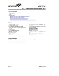 Datasheet HT47C10L manufacturer Holtek