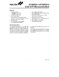 Datasheet HT48R50-1 manufacturer Holtek