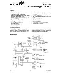 Datasheet HT48RA3 manufacturer Holtek