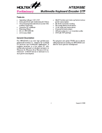 Datasheet HT82K68 manufacturer Holtek