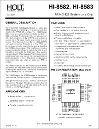 Datasheet HI-8582CJT manufacturer HoltIC