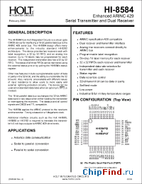 Datasheet HI-8584PQT manufacturer HoltIC