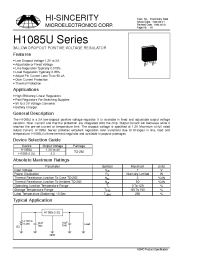 Datasheet H1085-3.3U manufacturer Hi-Sincerity