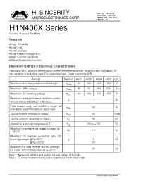 Datasheet H1N4001 manufacturer Hi-Sincerity
