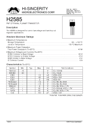 Datasheet H2585 manufacturer Hi-Sincerity