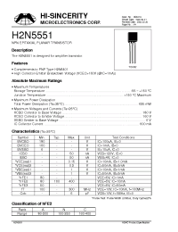 Datasheet H2N5551 manufacturer Hi-Sincerity