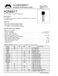 Datasheet H2N6517 manufacturer Hi-Sincerity