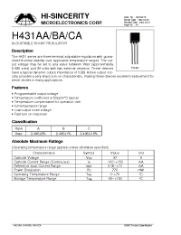 Datasheet H431 manufacturer Hi-Sincerity