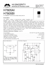 Datasheet H7805AI manufacturer Hi-Sincerity