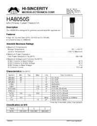 Datasheet HA8050S manufacturer Hi-Sincerity