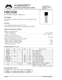 Datasheet HBC556 manufacturer Hi-Sincerity