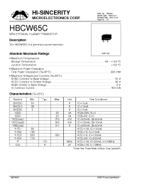 Datasheet HBCW65C manufacturer Hi-Sincerity