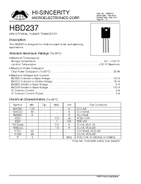 Datasheet HBD237 manufacturer Hi-Sincerity