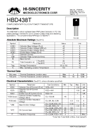 Datasheet HBD438T manufacturer Hi-Sincerity