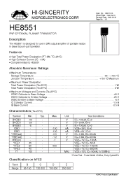 Datasheet HE8551 производства Hi-Sincerity