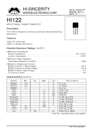 Datasheet HI122 manufacturer Hi-Sincerity