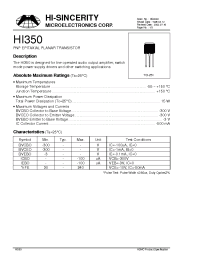 Datasheet HI350 manufacturer Hi-Sincerity