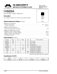 Datasheet HI669A manufacturer Hi-Sincerity