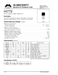 Datasheet HI772 manufacturer Hi-Sincerity