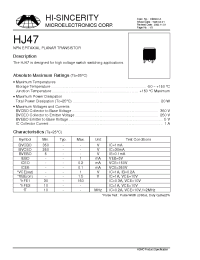 Datasheet HJ47 manufacturer Hi-Sincerity