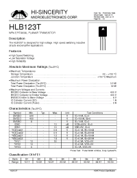 Datasheet HLB123T manufacturer Hi-Sincerity