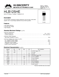Datasheet HLB125HE manufacturer Hi-Sincerity