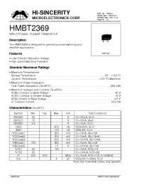 Datasheet HMBT2369 manufacturer Hi-Sincerity